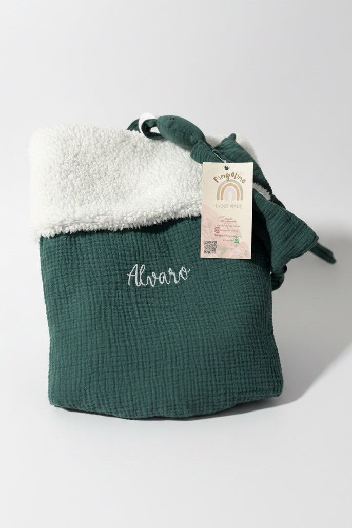 Manta para Bebé de Algodón con Borreguito Suave 75x100 cm | Manta de Invierno para Cuna, Carrito y Capazo