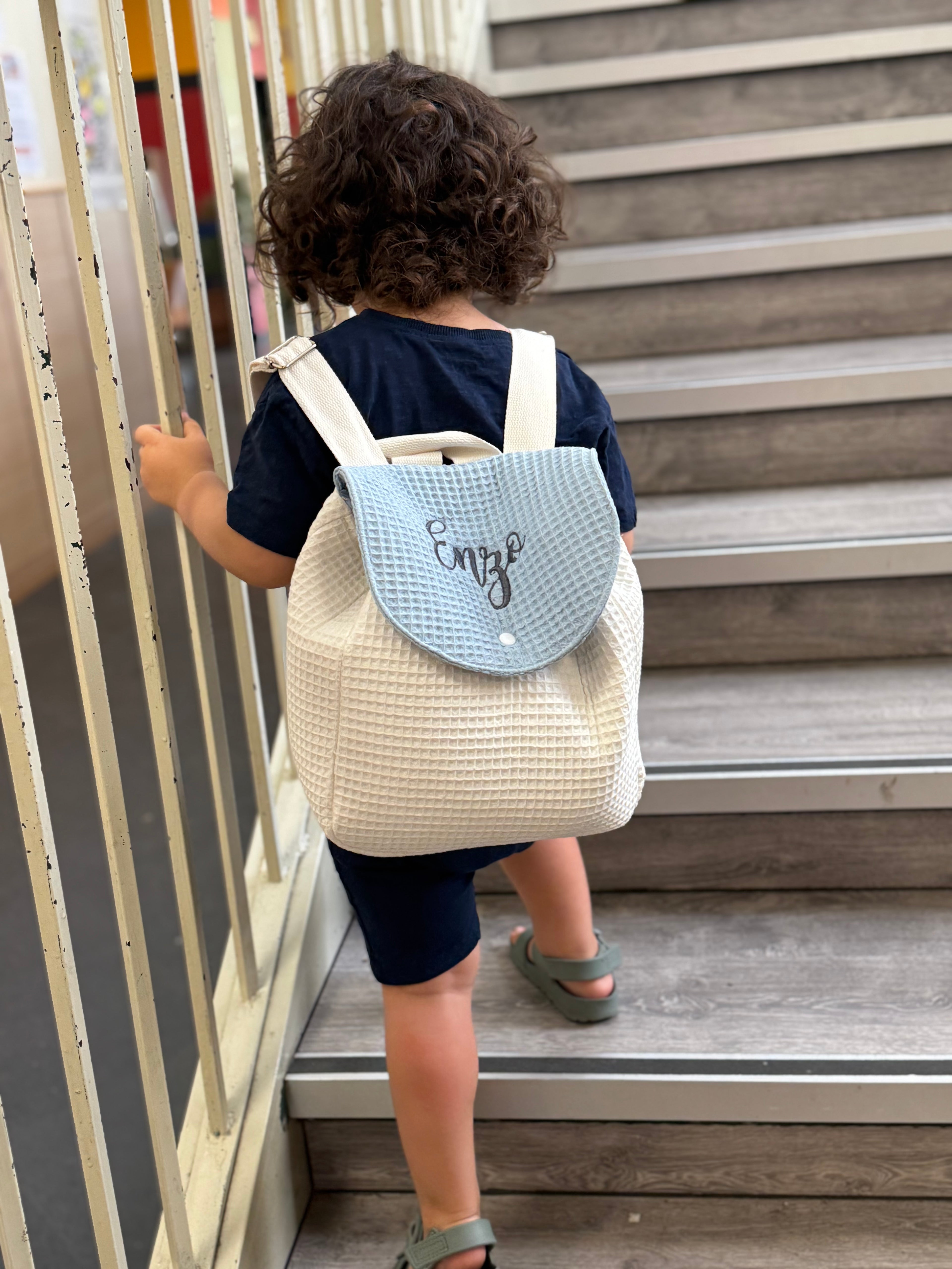 Mochila Infantil de Algodón Personalizable | Mochila Escolar para Guardería y Educación Infantil | Bolsa para Merienda