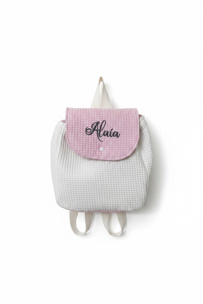 Mochila Infantil de Algodón Personalizable | Mochila Escolar para Guardería y Educación Infantil | Bolsa para Merienda