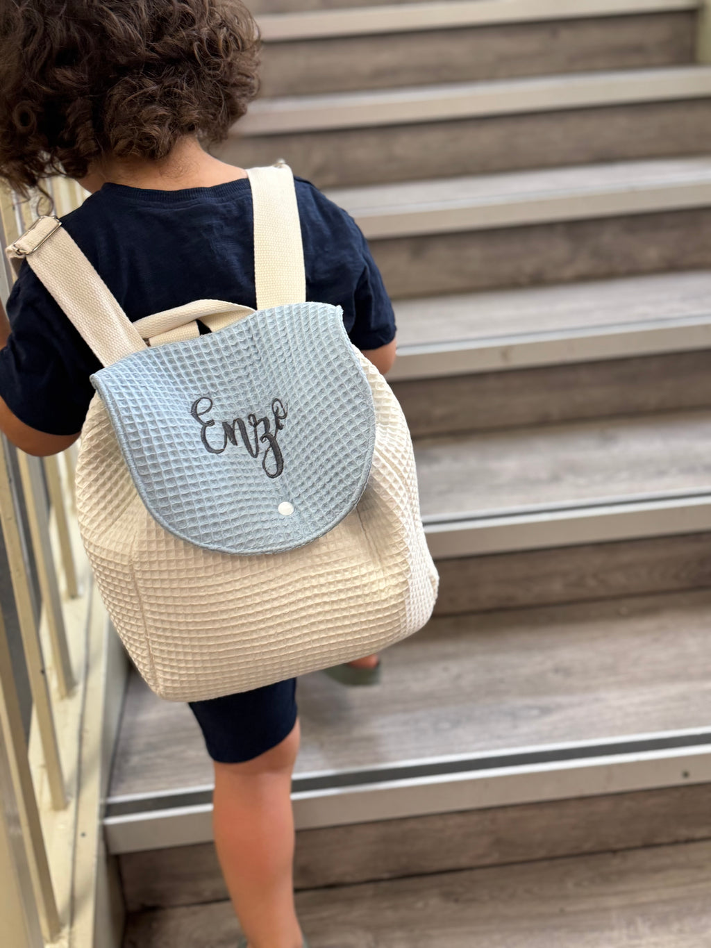 Mochila Infantil de Algodón Personalizable | Mochila Escolar para Guardería y Educación Infantil | Bolsa para Merienda